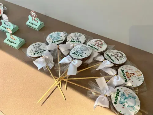 Kit 10 Adesivos para Pirulitos Personalizado no tema Safári