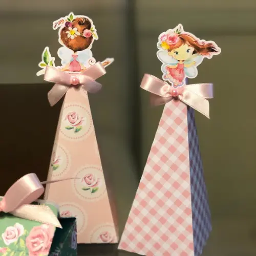 Kit 5 Caixas Cone Personalizada no no tema Jardim das Fadas!