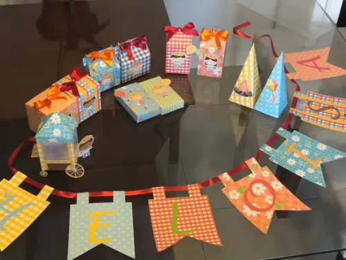 Kit 5 Caixas Milk Personalizadas no tema Arraiá