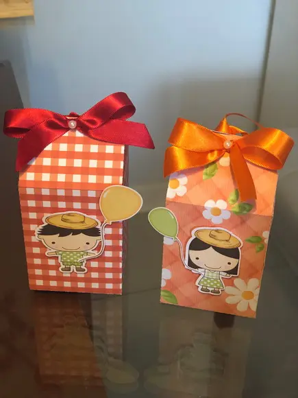Kit 5 Caixas Milk Personalizadas no tema Arraiá