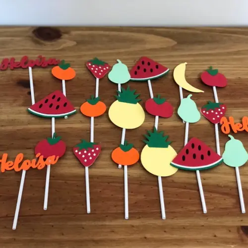 Kit Toppers para docinhos em camadas no tema frutinhas