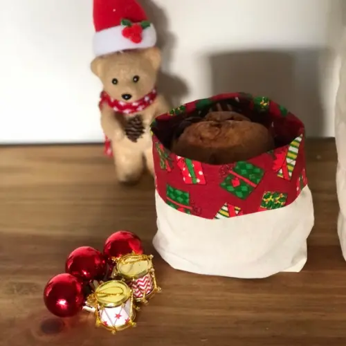 Porta Panettone em tecido que vira mini cesto!