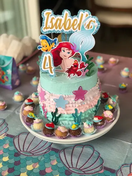Topo de Bolo Personalizado no Tema a Pequena Sereia!