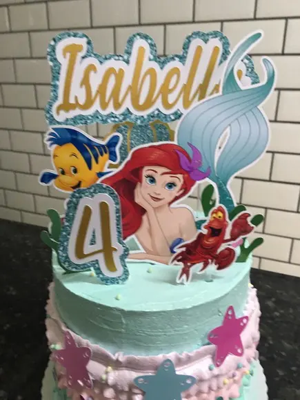 Topo de Bolo Personalizado no Tema a Pequena Sereia!