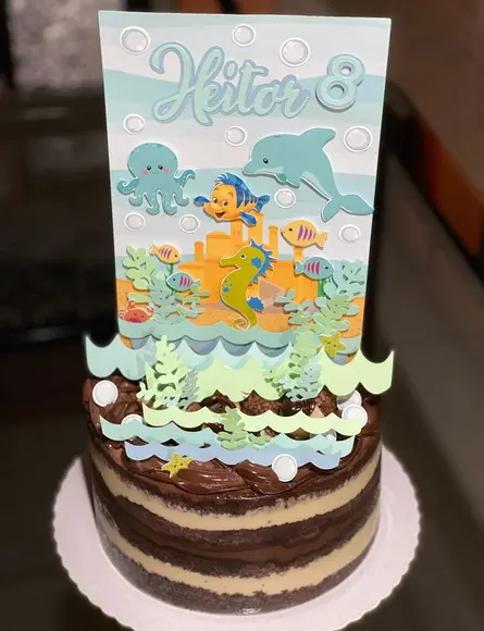 Topo de Bolo Personalizado no Tema Fundo do Mar!