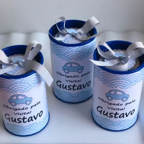 Tubo Cofre Personalizado no tema Carrinho para Maternidade!