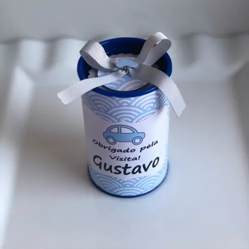 Tubo Cofre Personalizado no tema Carrinho para Maternidade!