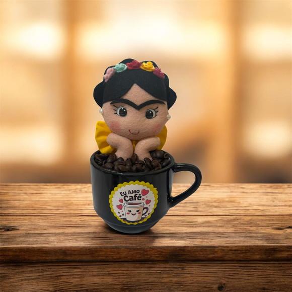 Boneca Decorativa Frida na Xicara