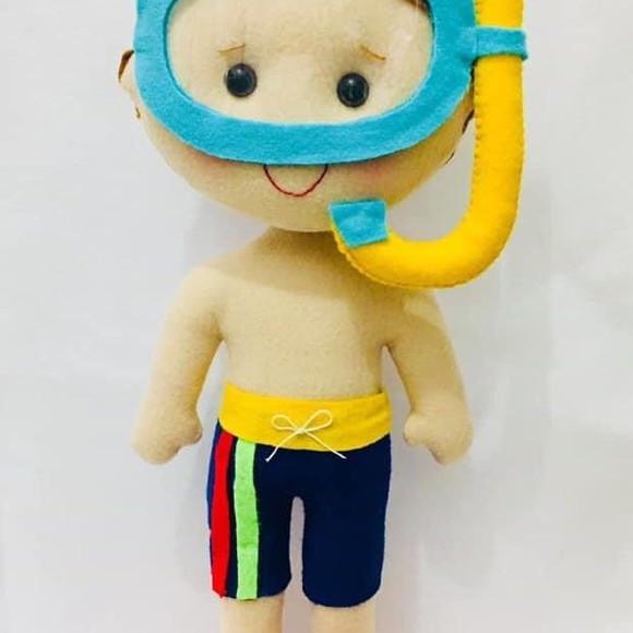 Boneco Mergulhador em Feltro com 30 cm