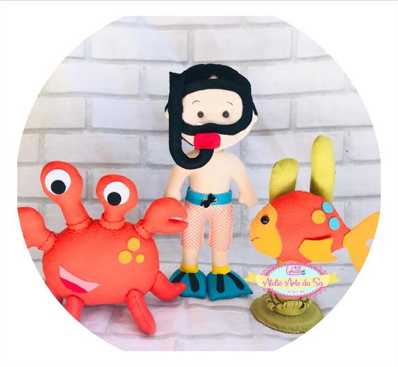 Kit fundo do mar 3 peças