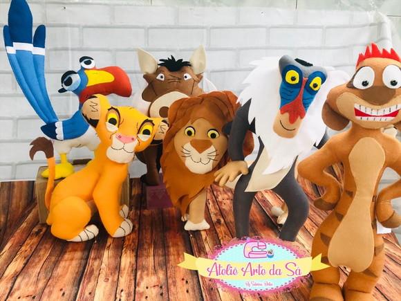 Kit rei leão em feltro 6 peças
