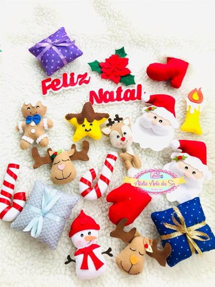 Mini Enfeites De Natal Para Árvore Em Feltro