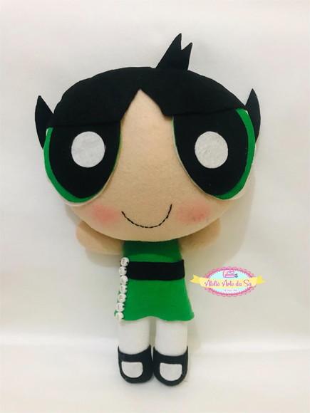 Menina super poderosas em feltro personalizada