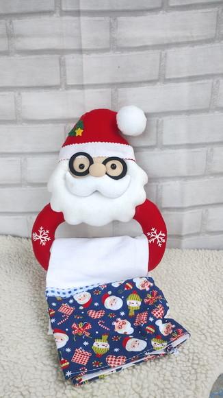 Papai Noel de Feltro Porta Toalha de Prato