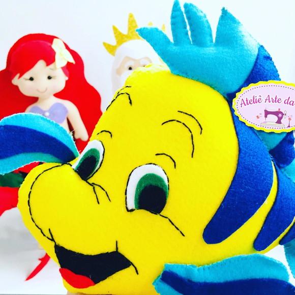 Peixe Linguado da Ariel em Feltro