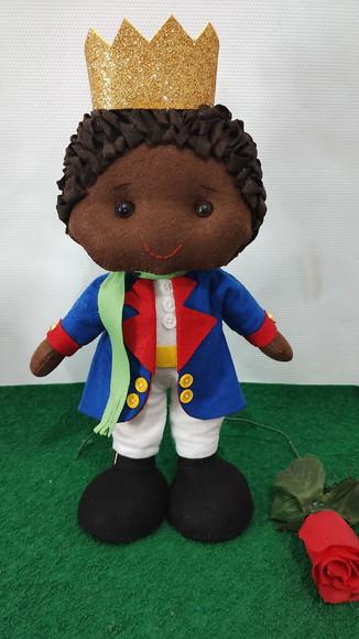 Pequeno Príncipe em Feltro Luxo Negro 30 cm