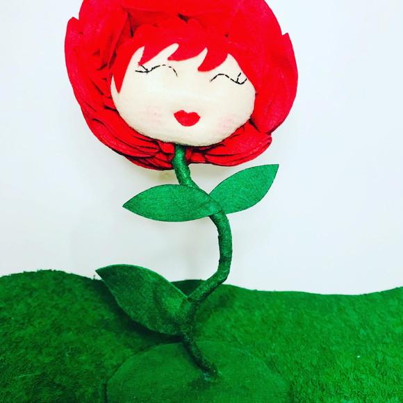 Rosa em Feltro 20cm