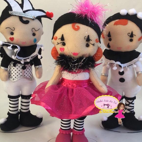 Trio colombina pierrô arlequim