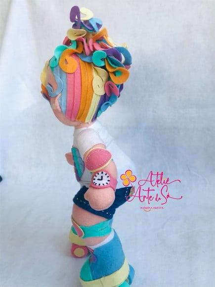 Boneca Patinadora Pop It Em Feltro