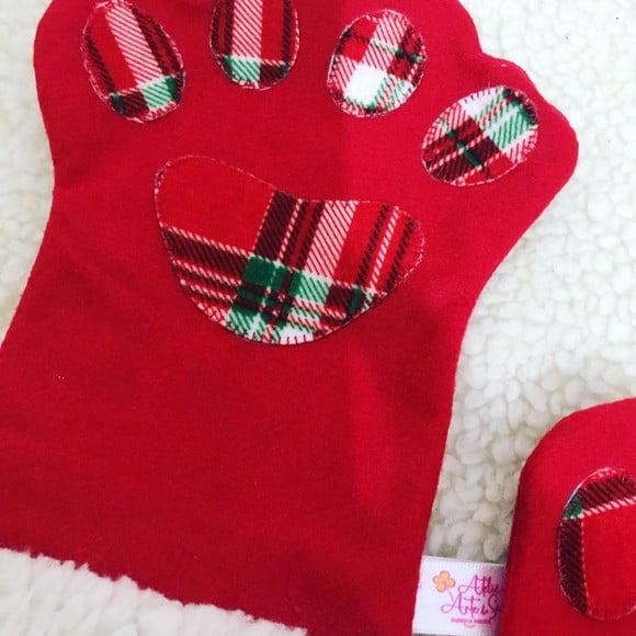 Par de Luvas de Natal em Feltro Pet