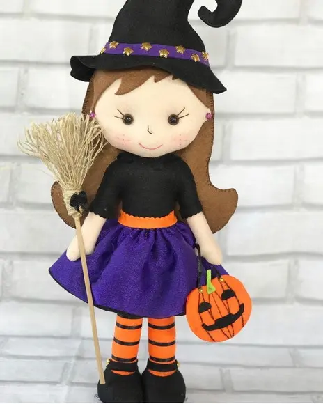 Boneca Bruxinha Em Feltro Halloween Dias Das Bruxas