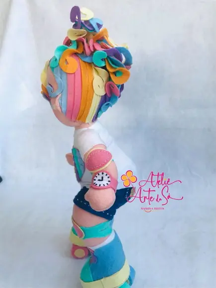 Boneca Patinadora Pop It Em Feltro