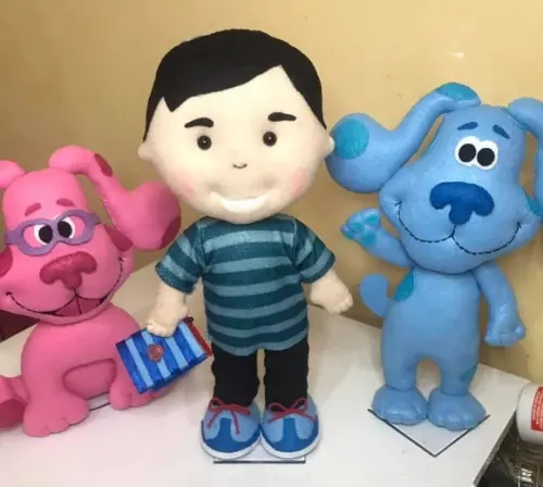 Boneco Blue Em Feltro Do Desenho As Pistas De Blue