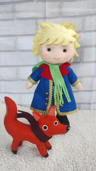 Boneco Pequeno Príncipe em Feltro Luxo e Raposa
