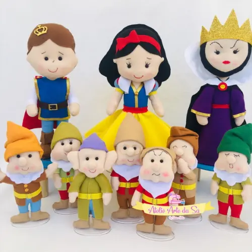 Kit branca de neve em feltro