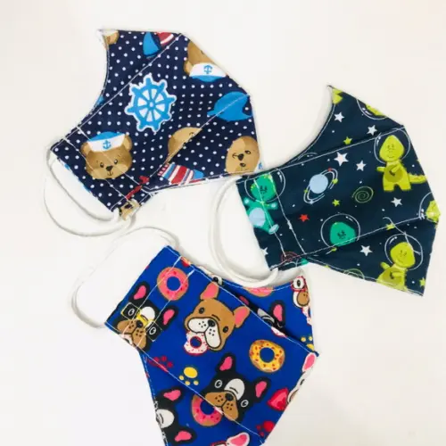Kit com 3 máscaras de tecido 3D