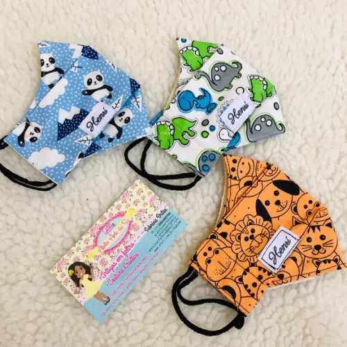 Kit com 3 máscaras personalizadas 3D infantil