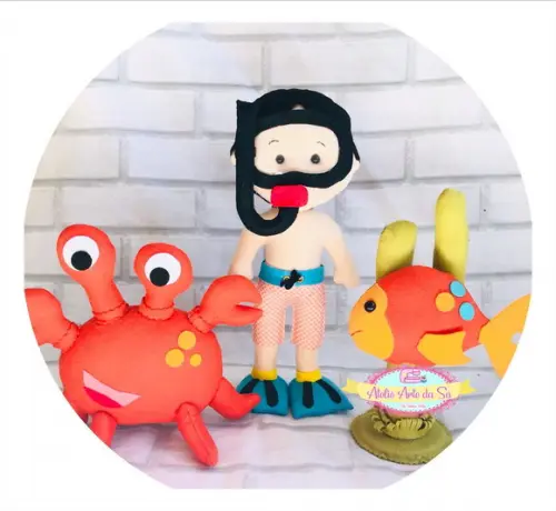 Kit fundo do mar 3 peças