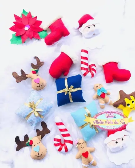 Mini Enfeites De Natal Para Árvore Em Feltro