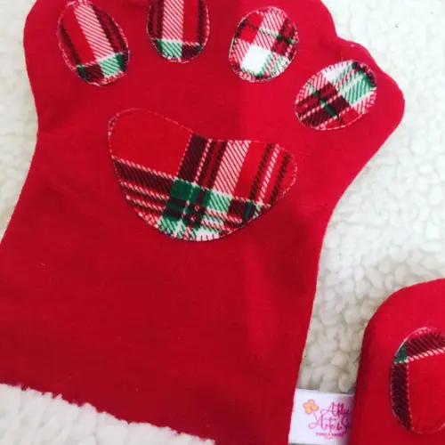 Par de Luvas de Natal em Feltro Pet