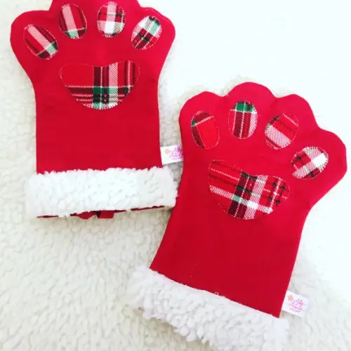 Par de Luvas de Natal em Feltro Pet