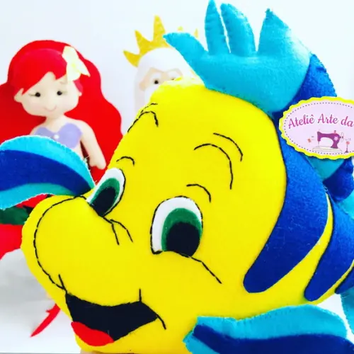 Peixe Linguado da Ariel em Feltro