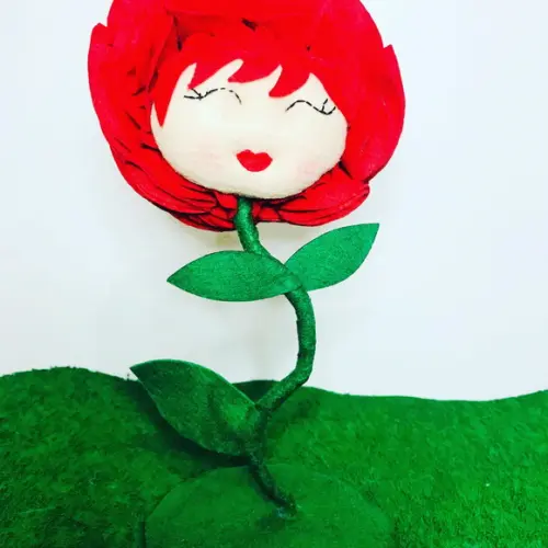 Rosa em Feltro 20cm