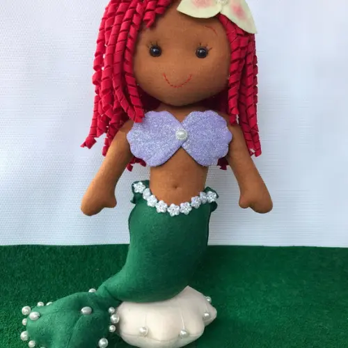 Sereia Ariel Em Feltro Nova Versão Negra