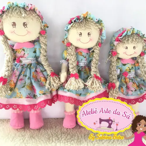 Trio de boneca de pano