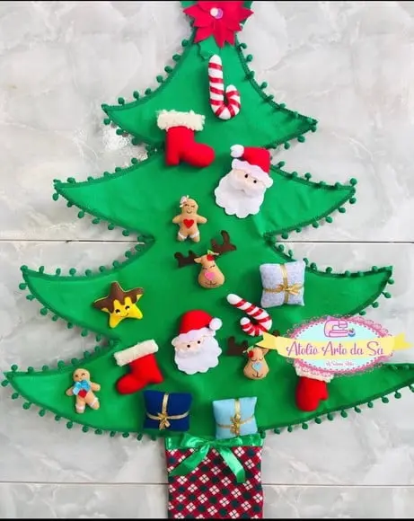 Árvore De Natal Em Feltro Infantil Montessori