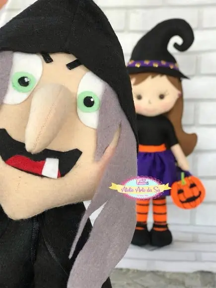 Boneca Bruxa Em Feltro Halloween Dia Das Bruxas