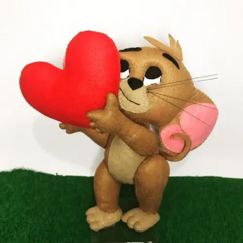 Boneco do Jerry com Coração em Feltro 15 cm