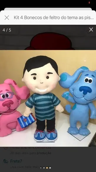 Boneco Magenta Em Feltro Do Desenho As Pistas De Blue