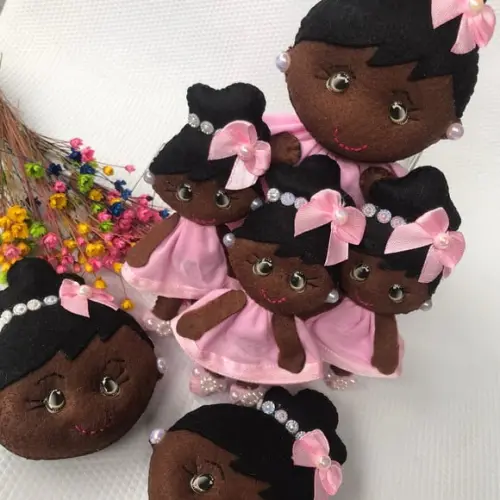 Kit de apliques de bonecas em feltro para kit higiene de mdf