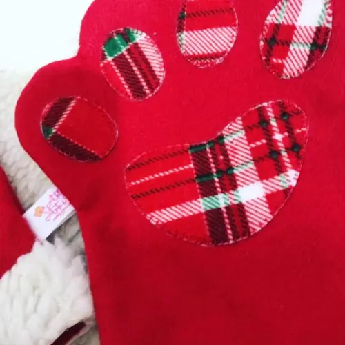 Par de Luvas de Natal em Feltro Pet