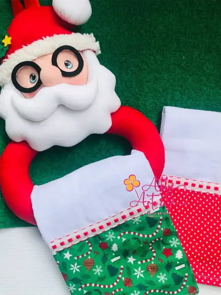 Papai Noel de Feltro Porta Toalha de Prato