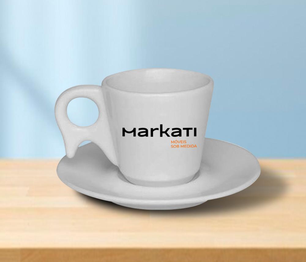 Xícara de Café Personalizada Pirâmide de 70ml - 24 Unidades