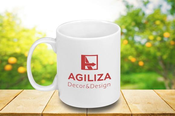 Caneca de Porcelana Personalizada de 300ml - 12 Unidades