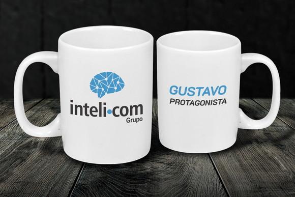 Caneca Personalizada de Porcelana de 160ml - Kit 50 Unidades