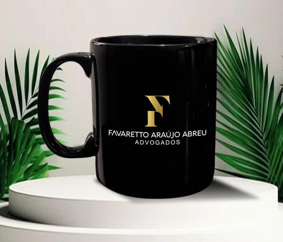 Caneca Preta de Porcelana Personalizada 300ml - 200 Unidades
